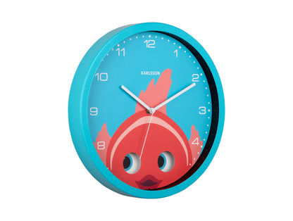 Karlsson Peekaboo Goldfish KA5997LB Wanduhr Hellblau • Bewegliche Augen • Kinderzimmer-Design, Bild 2