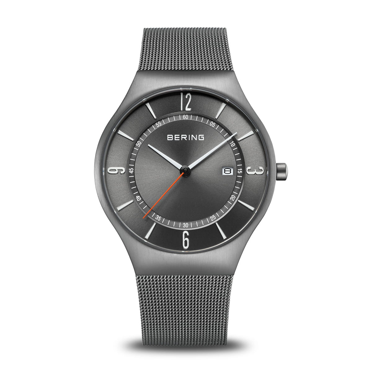 Bering Classic 15940-377 Herrenuhr Grau • Saphirglas • Milanaise-Armband