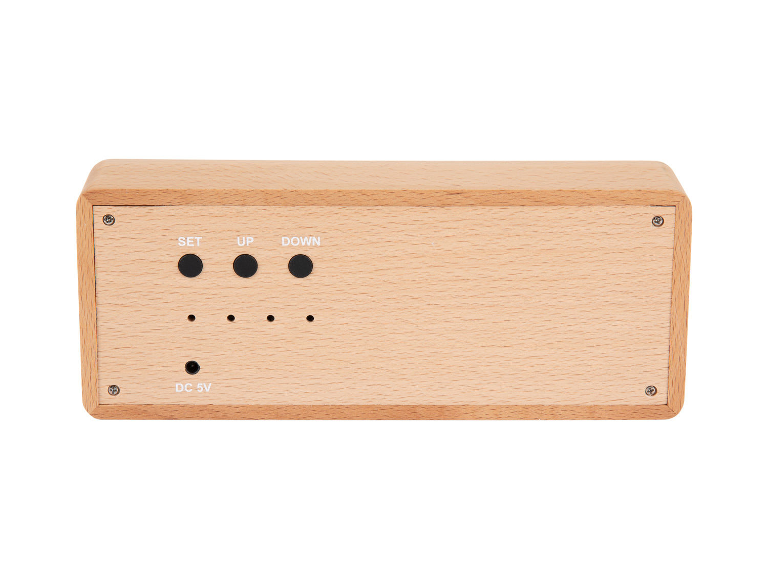 Karlsson Solid Wood Engraved KA6024WD Wecker Hellholz • LED-Zeitanzeige • Eingraviertes Design, Bild 5