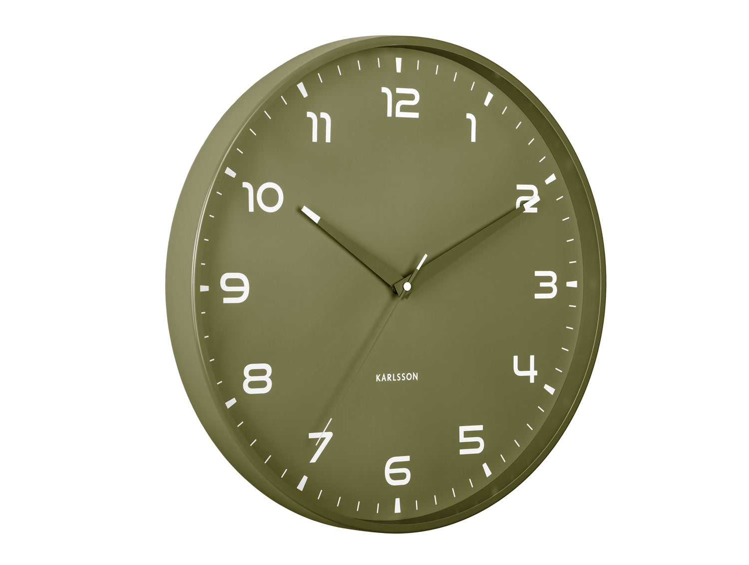 Karlsson Orgullo KA6053GR Wanduhr Armygrün • Geräuschloses Sweep-Uhrwerk • Minimalistisches Design