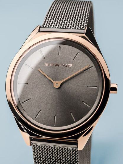 Bering Ultra Slim 17031-369 Damen Armbanduhr Roségold • Saphirglas • Milanaise-Armband, Bild 2