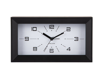 Karlsson Lujo Rectangle KA6066BK Wecker Schwarz • Geräuschloses Sweep-Uhrwerk • Retro-Design, Bild 2