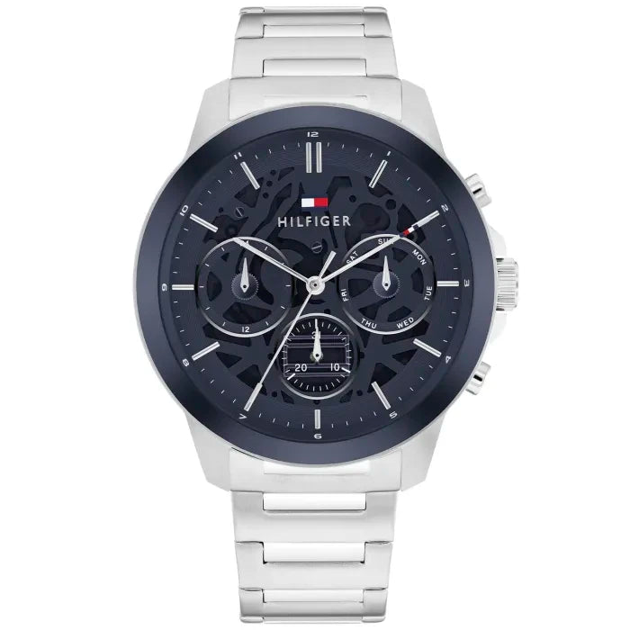 Tommy Hilfiger Henry 1710684 Herren Armbanduhr Blau • Chronograph • Mineralglas