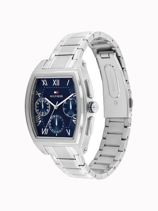 Tommy Hilfiger Oxford 1710763 Herren Armbanduhr Marineblau • Edelstahlgehäuse mit Mineralglas • Tonneau-Form mit