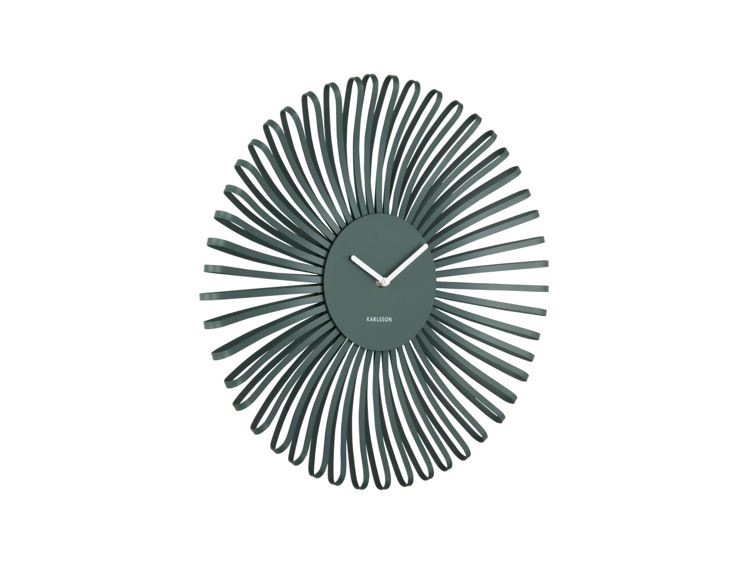 Karlsson Polo KA6075GR Wanduhr Dschungelgrün • Geräuschloses Sweep-Uhrwerk • Skulpturales 3D-Design