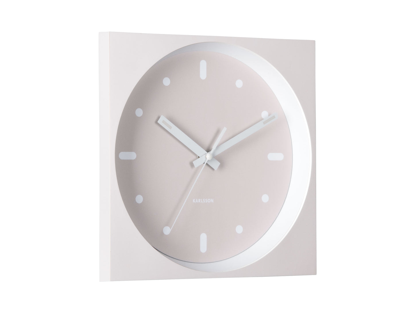 Karlsson Incesante Square KA6111WG Wanduhr Warmgrau • Geräuschloses Sweep-Uhrwerk • Markantes 3D-Design