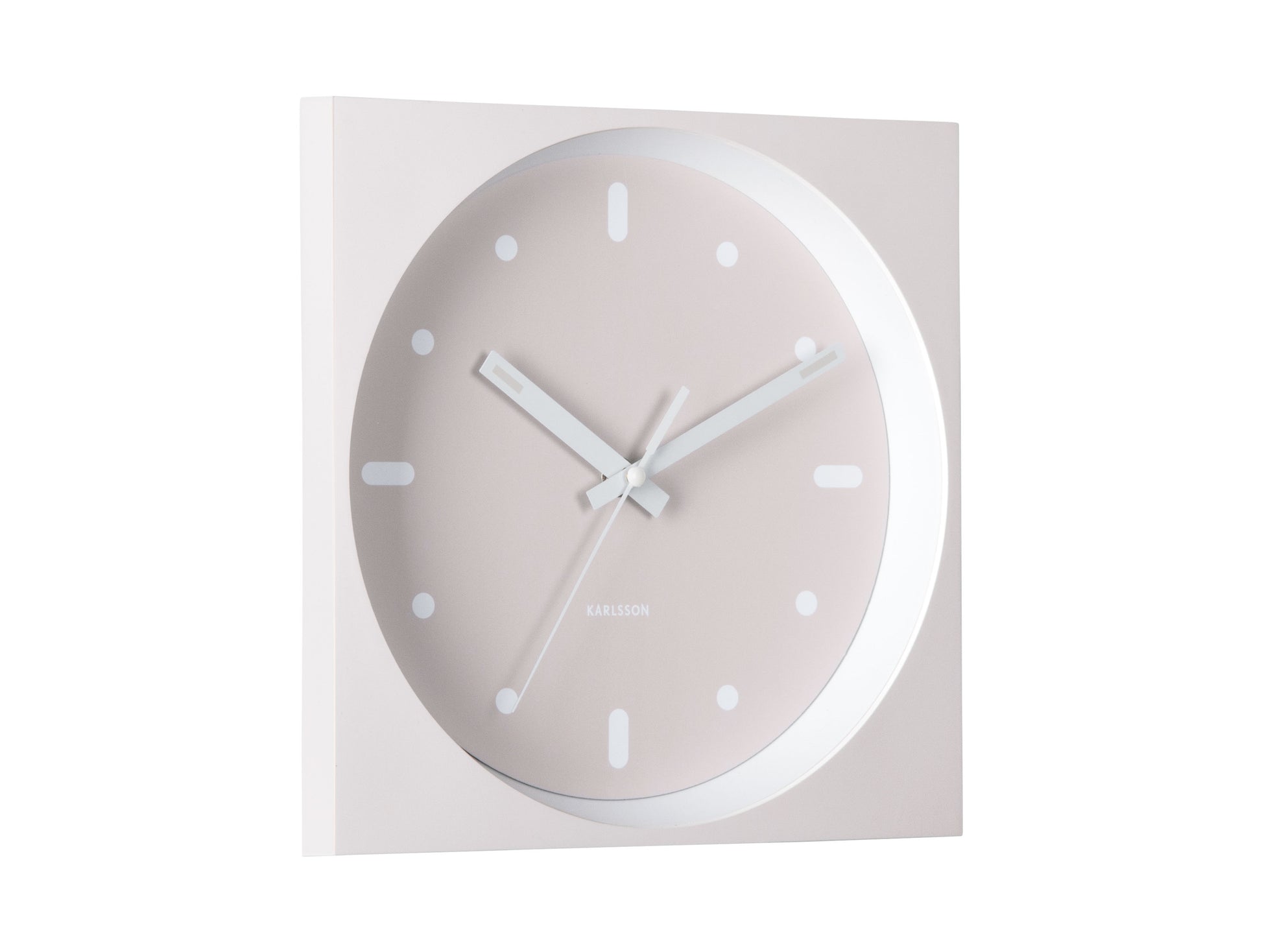 Karlsson Incesante Square KA6111WG Wanduhr Warmgrau • Geräuschloses Sweep-Uhrwerk • Markantes 3D-Design