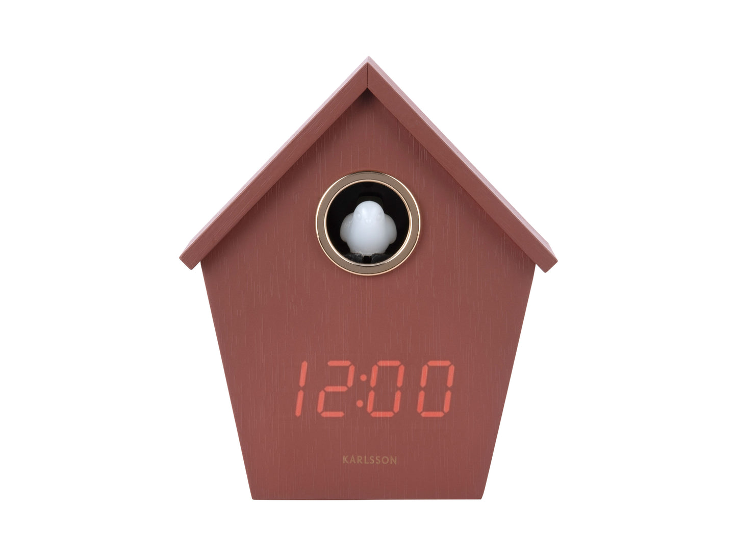 Karlsson Riqueza Cuckoo LED KA6124RD Wecker Burgunderrot • Digitales LED-Display • USB-Betrieb mit Kuckucksfunktion, Bild 2