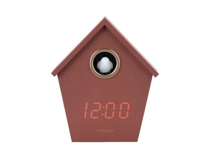 Karlsson Riqueza Cuckoo LED KA6124RD Wecker Burgunderrot • Digitales LED-Display • USB-Betrieb mit Kuckucksfunktion, Bild 2