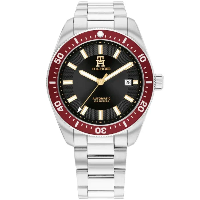 Tommy Hilfiger TH85 1792154 Herrenuhr Silber • Automatikwerk Miyota 8215 • 10 ATM Wasserdicht