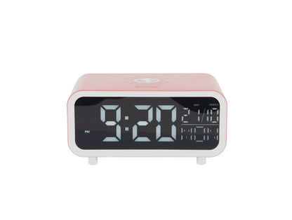 Sveglia Karlsson Chunky LED KA6054PI rosa • Ricarica wireless • Display LED con data