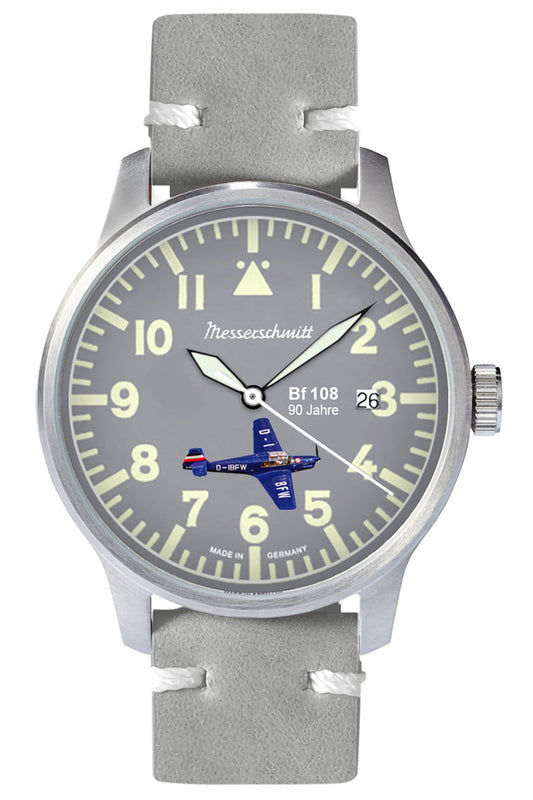 Messerschmitt ME-42BF108L Herren Armbanduhr • Fliegeruhr BF108 • Leuchtzeiger