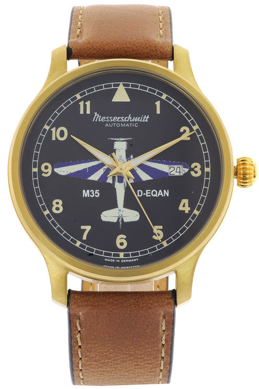 Messerschmitt M35 M-35PVD-A Herren Automatik Braun/Goldfarben • Automatikwerk SW 200 • Mineralglas