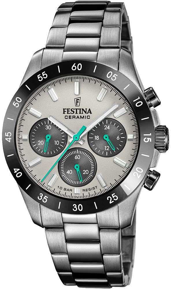 Festina Ceramic F20703/1 Orologio da Uomo • Lunetta in Ceramica • Cronografo al Quarzo