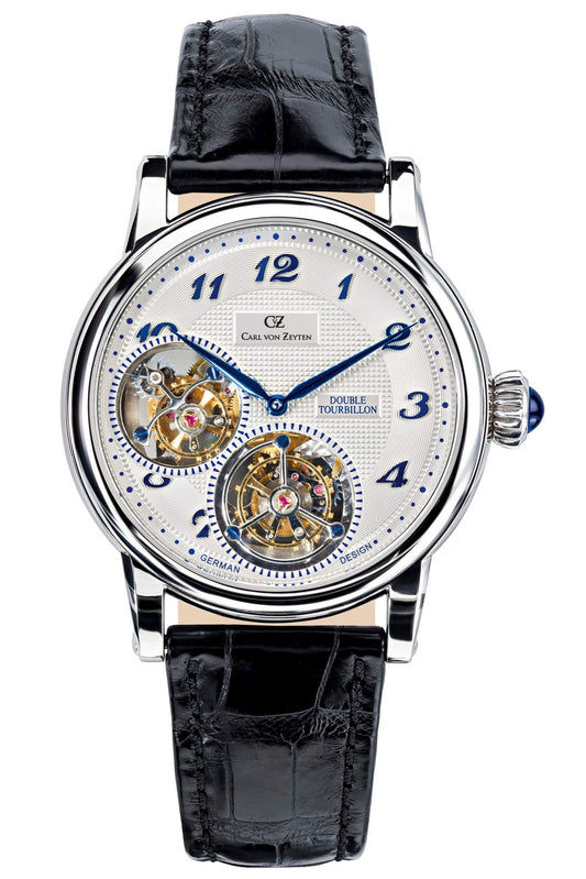 Carl von Zeyten Schonach Limited Edition CVZ2010SL Herrenuhr Weißgold • Doppel-Tourbillon • Automatikwerk