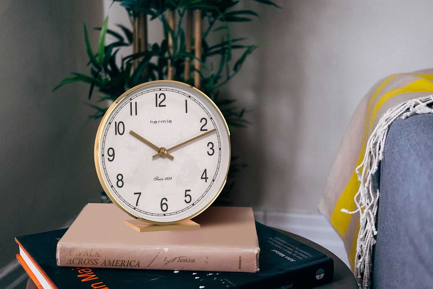 Orologio da tavolo Hermle 19x18x6,5 cm Ottone • Made in Germany • Movimento al quarzo