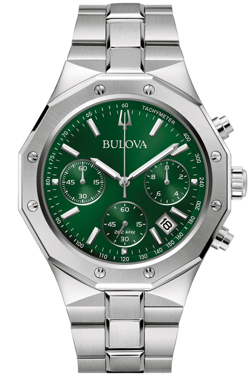 Bulova Classic 96B409 Herren • 6-Hand-Chronograph • Grünes Zifferblatt