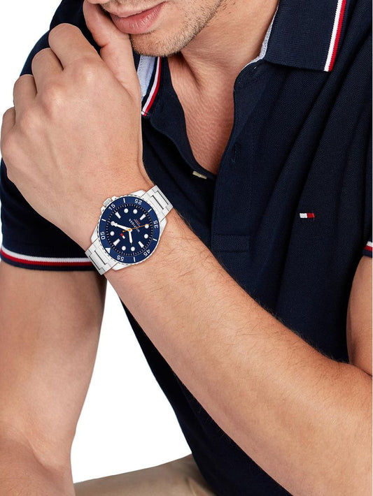 Tommy Hilfiger 1792202 Herren Armbanduhr Silber • Edelstahlgehäuse 42 mm • 10 BAR Wasserdicht