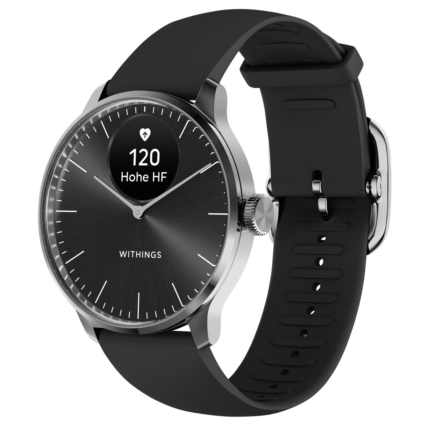 Withings ScanWatch Light HWA11-Model 5-All-Int Damen Smartwatch Silber/Schwarz • Hybrid-Smartwatch • Gesundheits-Tracking