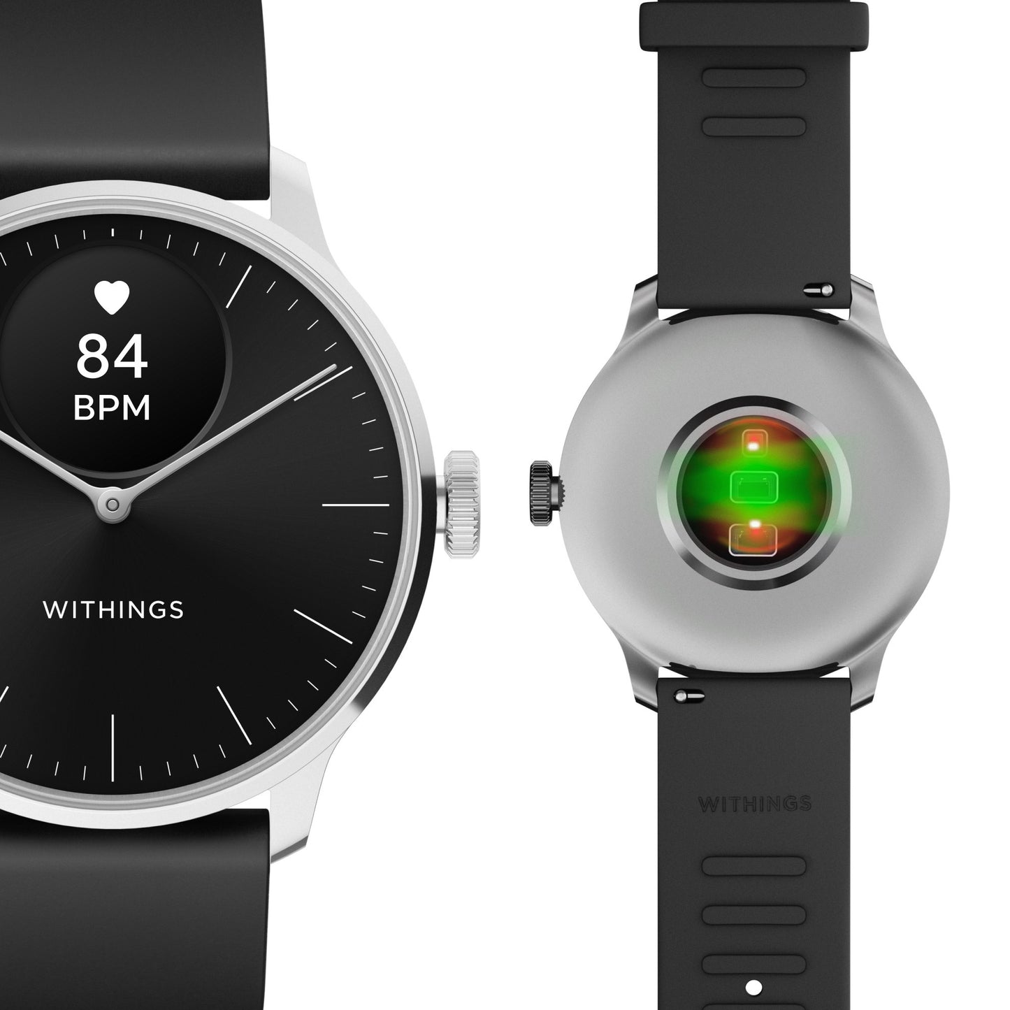 Withings ScanWatch Light HWA11-Model 5-All-Int Damen Smartwatch Silber/Schwarz • Hybrid-Smartwatch • Gesundheits-Tracking