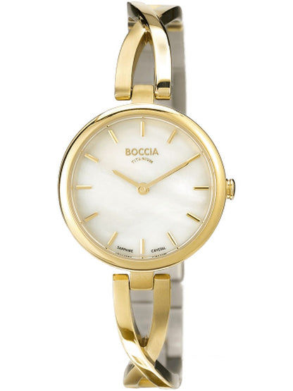 Boccia Dress 3239-03 Damen Armbanduhr • Saphirglas • Leichtes Titan in Gelbgold