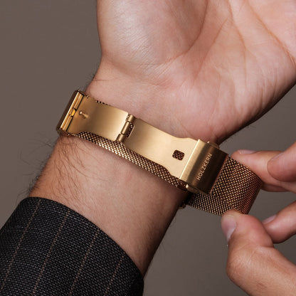 Holzkern Inverno Unisex-Armbanduhr Marmor/Goldfarben • Automatikwerk • Schwarzer Marmor, Bild 4