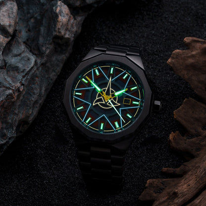 Holzkern Star Trek Klingon Herrenuhr Jaspis/Rot • Solarwerk • Mineralglas, Bild 4