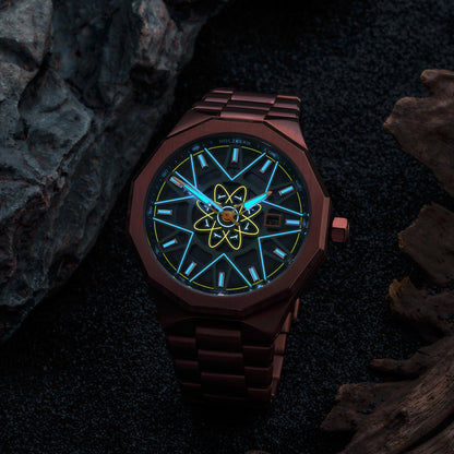 Holzkern Star Trek™ Tellarite Herrenuhr Solar Marmor/Violett • Echtes Marmorzifferblatt • Solarwerk ohne Batteriewechsel