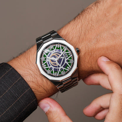 Holzkern Star Trek Vulcan 9010631023690 Herrenuhr • Solarwerk Epson VS42A • Echter Moos-Achat, Bild 4