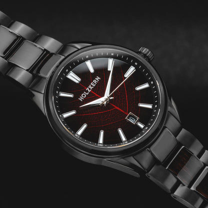 Holzkern Era X Herrenuhr Automatik Lorbeerblatt/Geflammte Walnuss • Saphirglas • TFN Automatikwerk, Bild 2