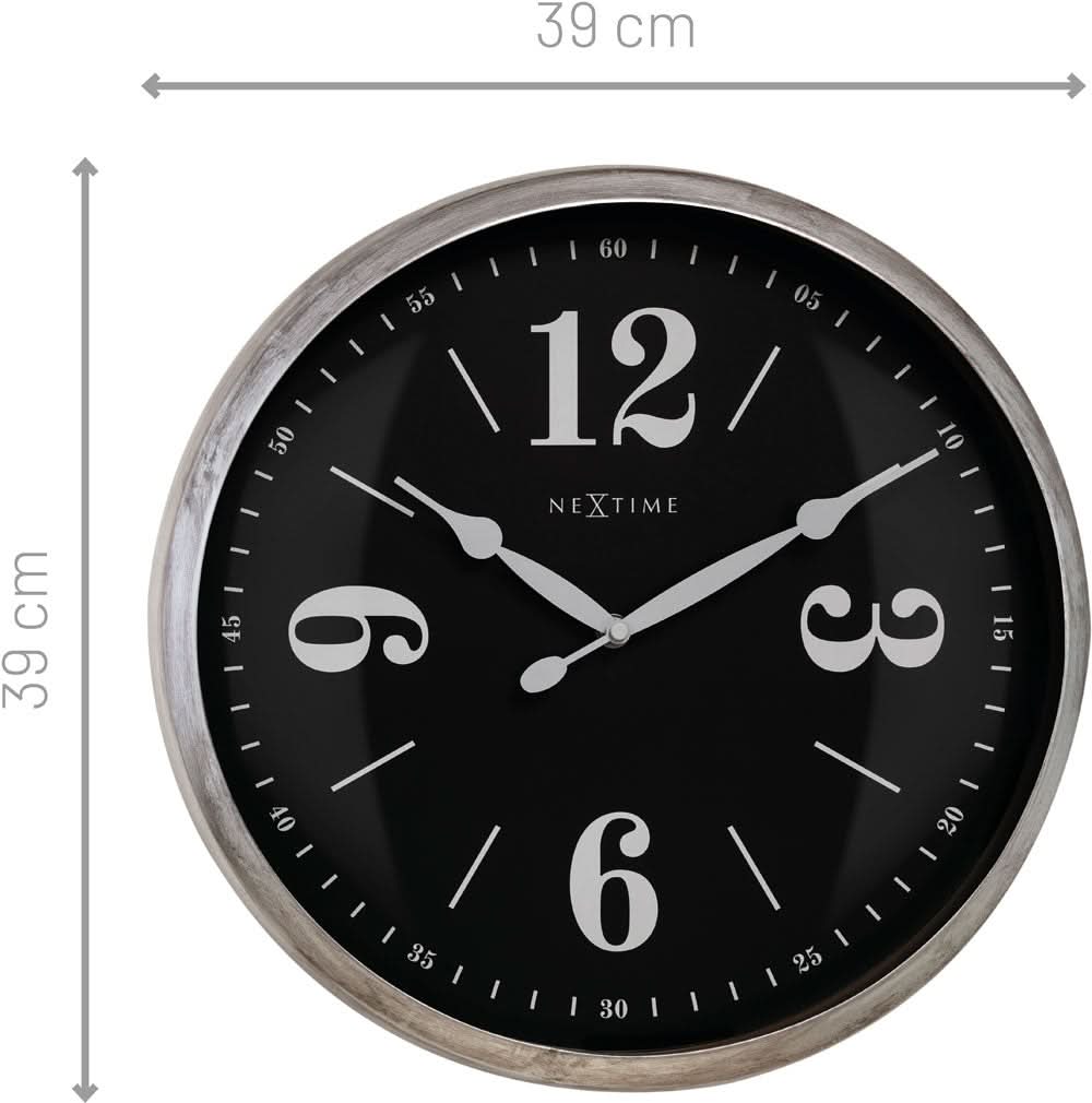 Orologio da parete Nextime 39x39x8,3 cm Metallo • Movimento al quarzo silenzioso • Design senza tempo