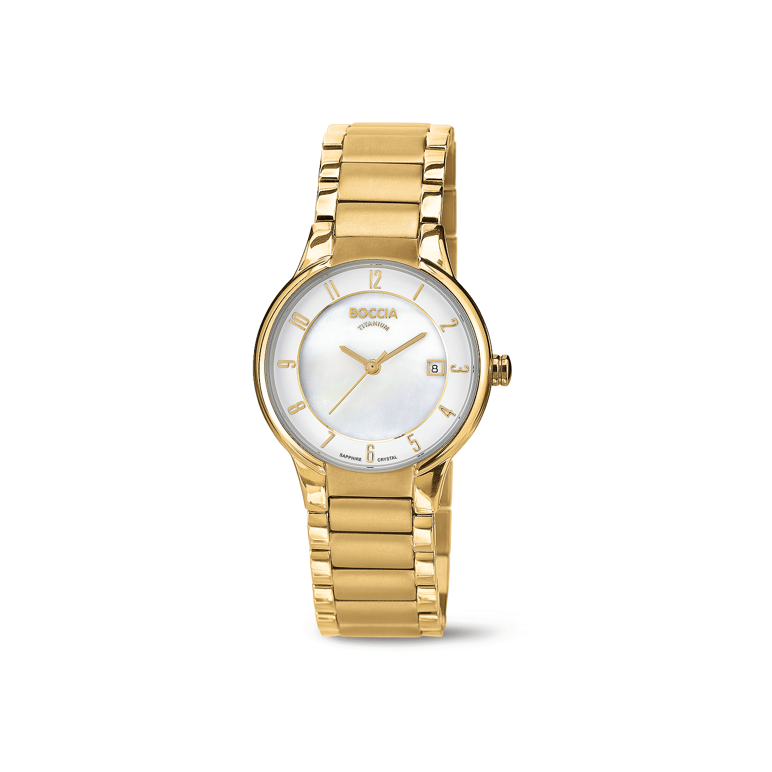 Boccia 3301-03 Damen Armbanduhr • Saphirglas • Titan Goldfarben