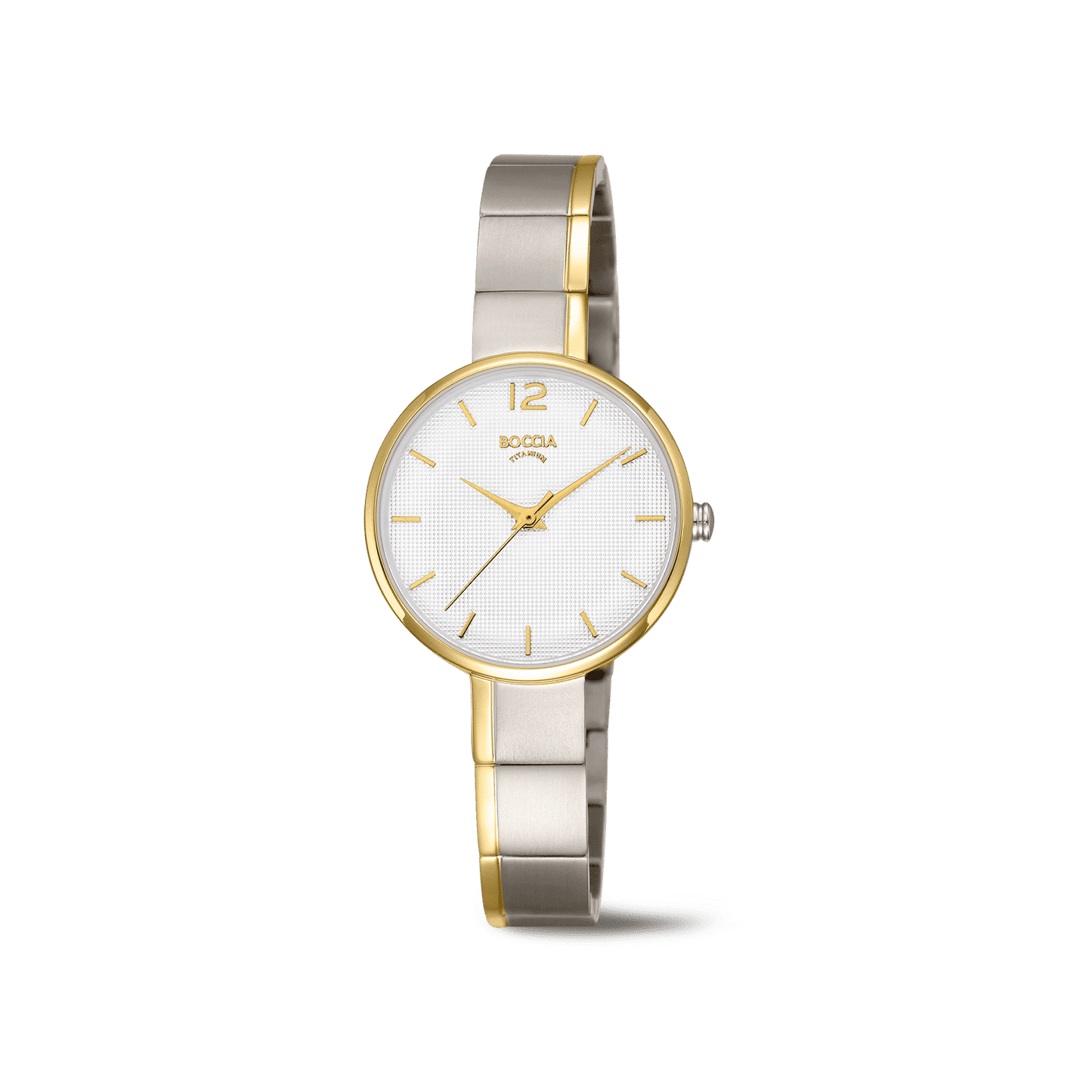 Boccia 3308-05 Damen Armbanduhr • Reintitan • Zweifarbig goldplattiert