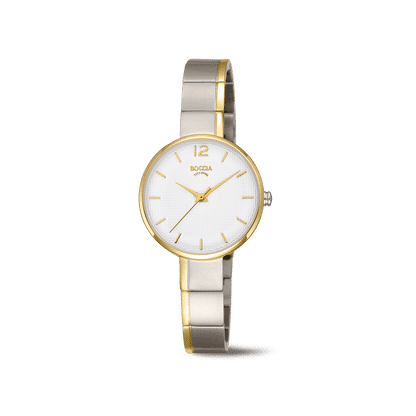 Boccia 3308-05 Damen Armbanduhr • Reintitan • Zweifarbig goldplattiert