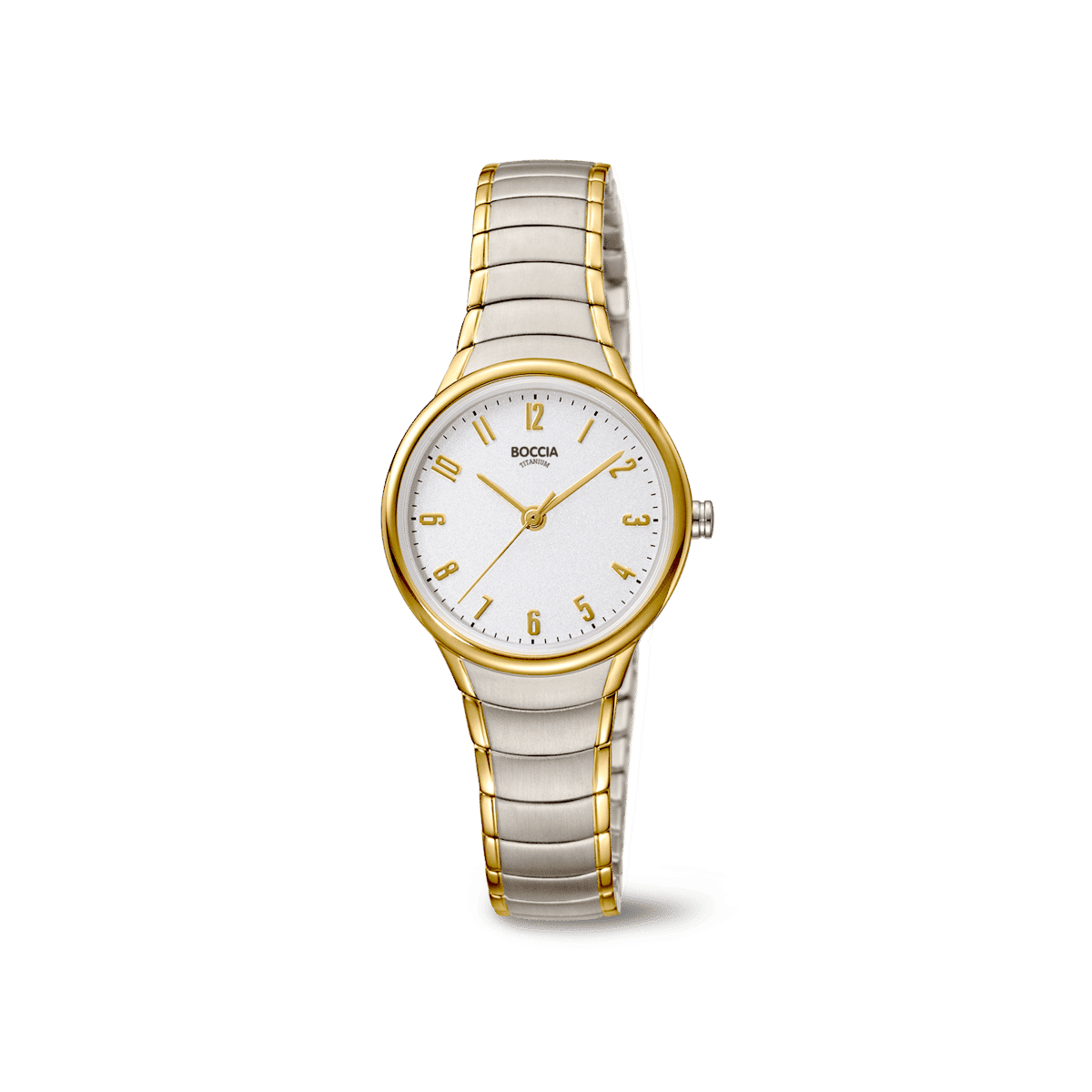 Boccia Titanium 3319-02 Damen Armbanduhr • Reintitan goldplattiert • Reintitanband