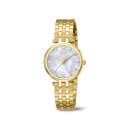 Boccia Titanium 3339-03 Damen Armbanduhr • Saphirglas • Reintitan goldplattiert