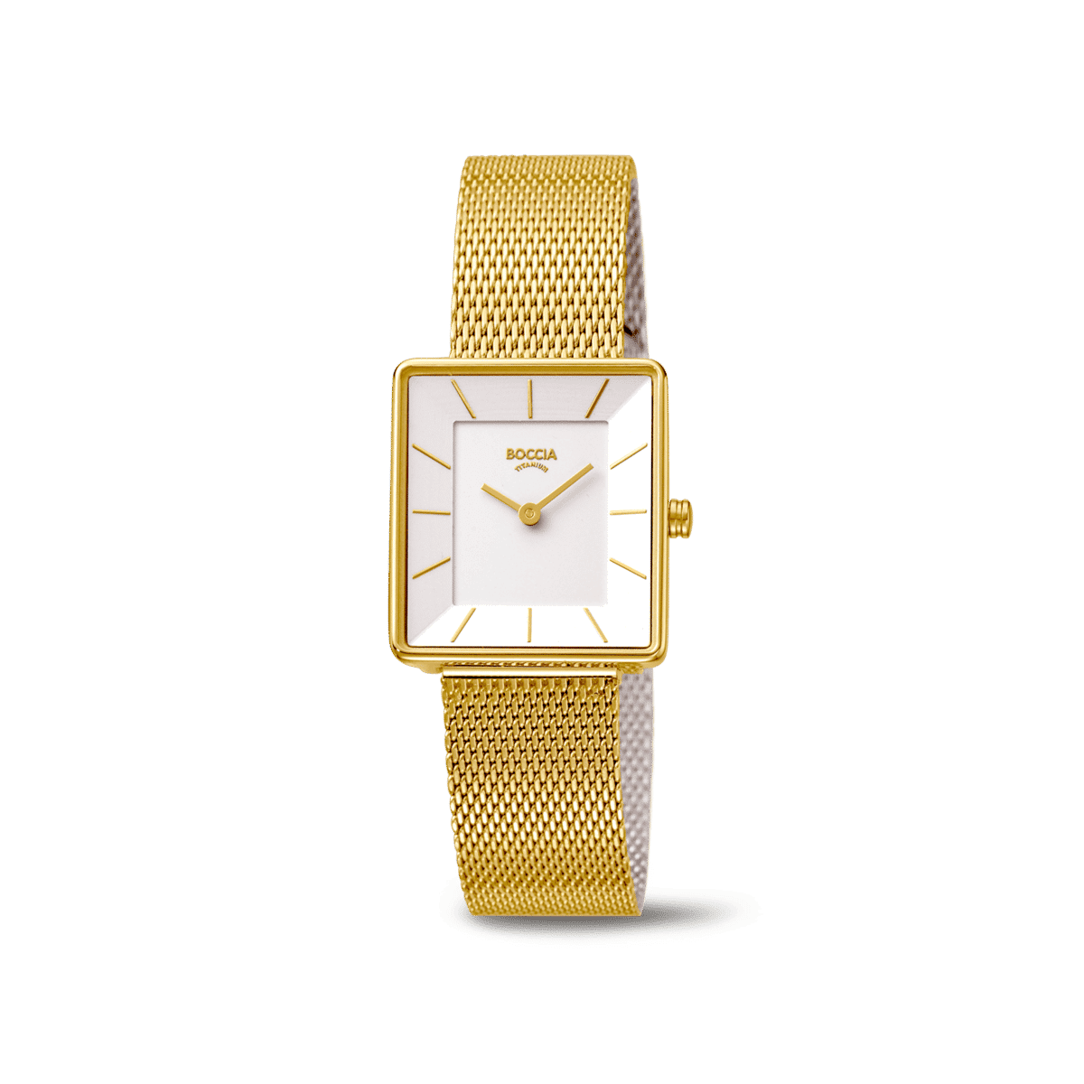 Boccia Titanium 3351-04 Damen • Reintitan goldplattiert • Lederband, Bild 2