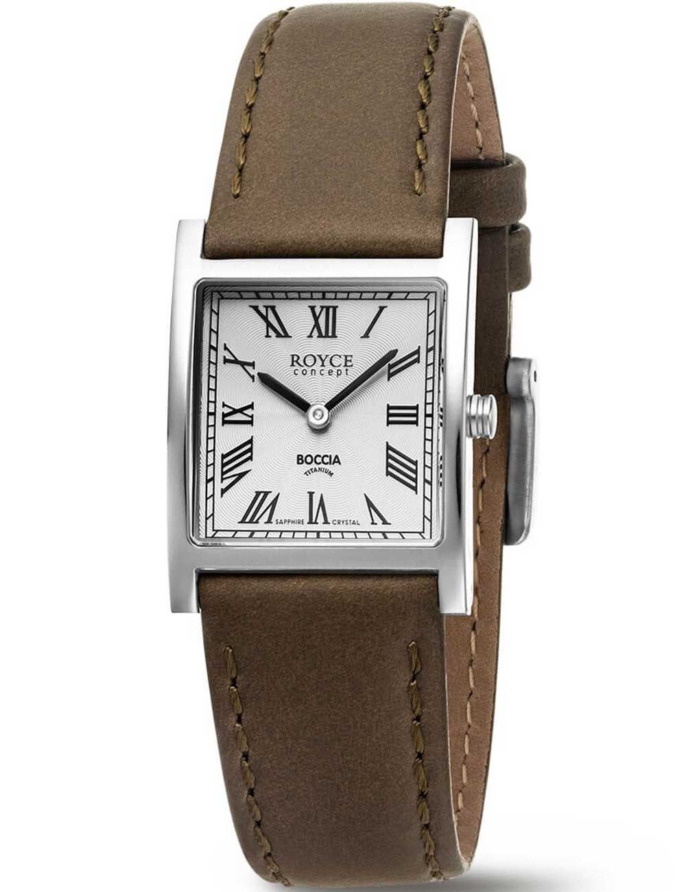 Boccia Royce 3360-01 Damen Armbanduhr • Titan mit Saphirglas • Römische Ziffern
