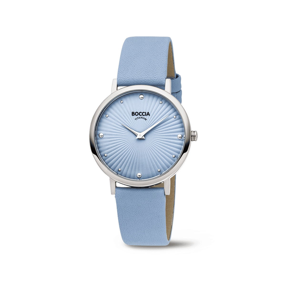 Boccia 3365-01 Damen Armbanduhr • Reintitan • Lederband