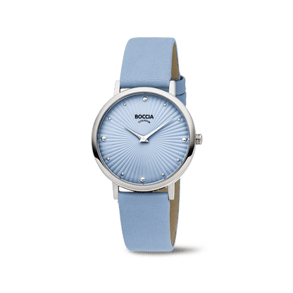 Boccia 3365-01 Damen Armbanduhr • Reintitan • Lederband