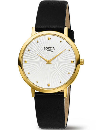 Boccia Titanium 3365-03 Damen Armbanduhr Gold • Mineralglas • Leichtes Titan-Gehäuse