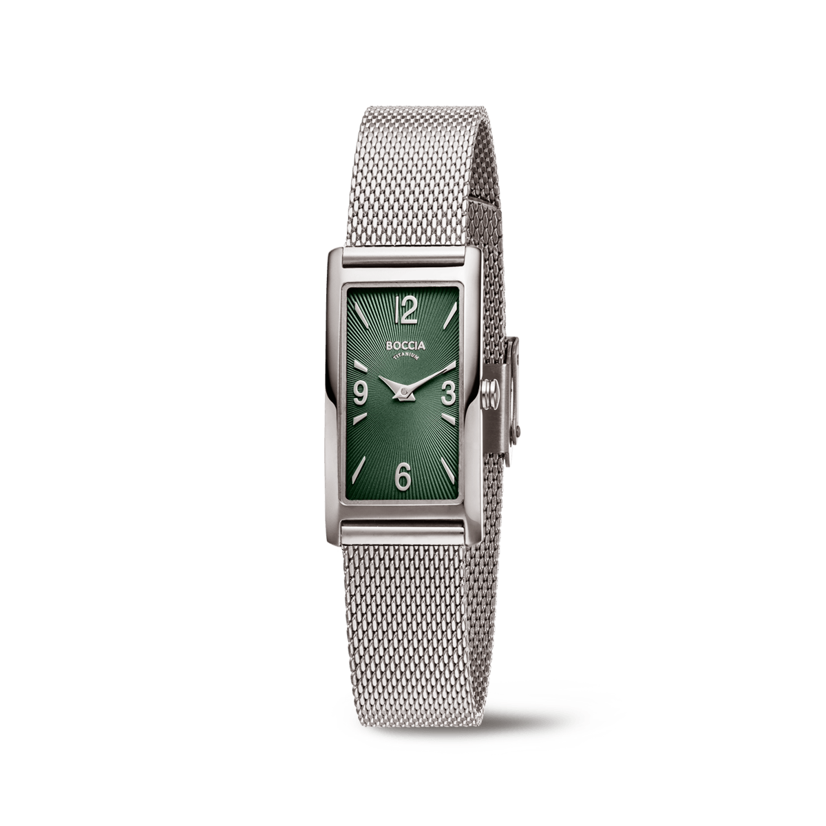 Boccia Titanium 3366-01 Damen • Reintitan-Gehäuse • Milanaise-Armband
