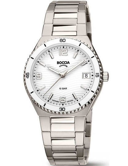 Boccia Ceramic 3367-01 Damen Armbanduhr • Saphirglas • Titan mit Keramik-Lünette