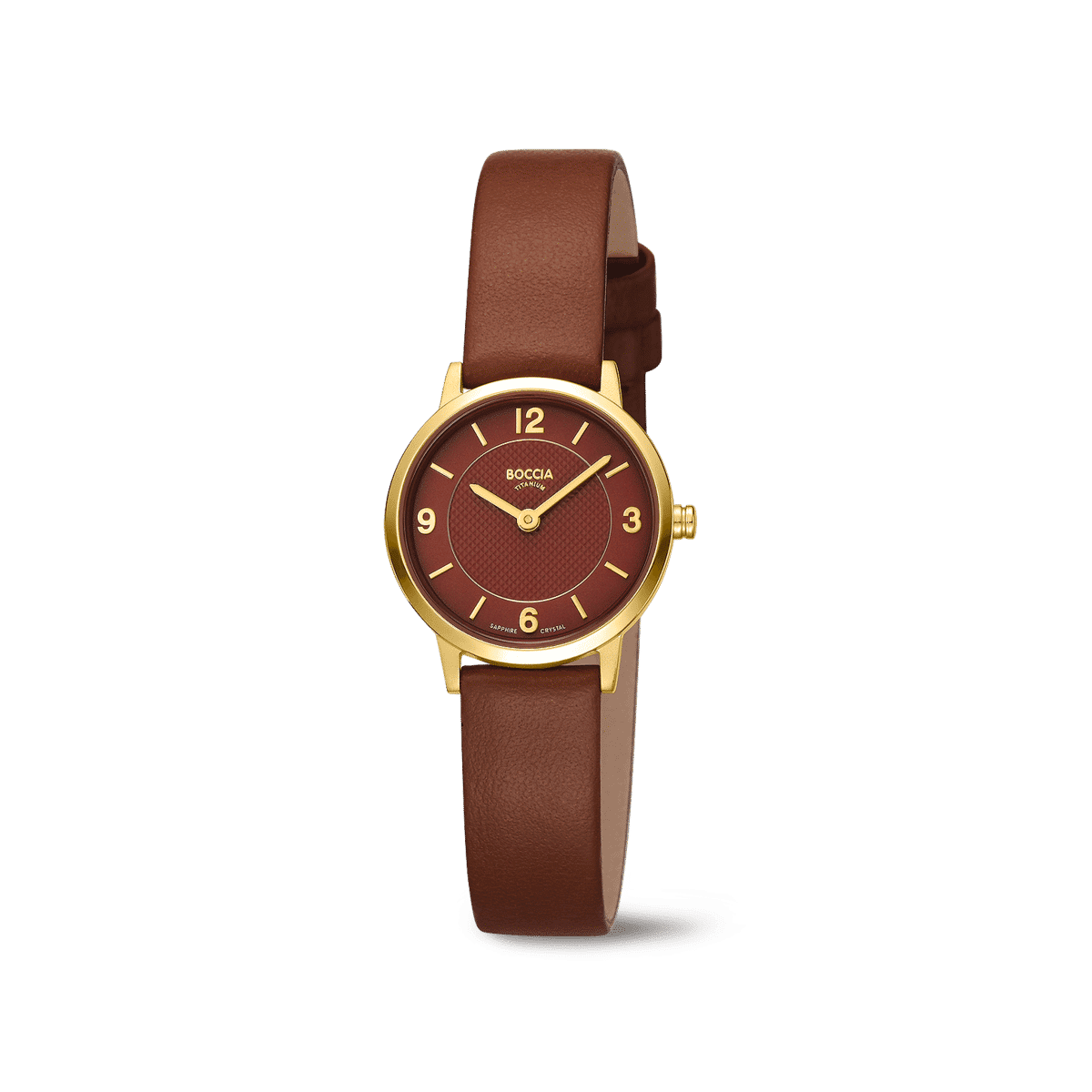 Boccia Titanium 3371-02 Damen Armbanduhr • Titan mit Goldplattierung • Saphirglas