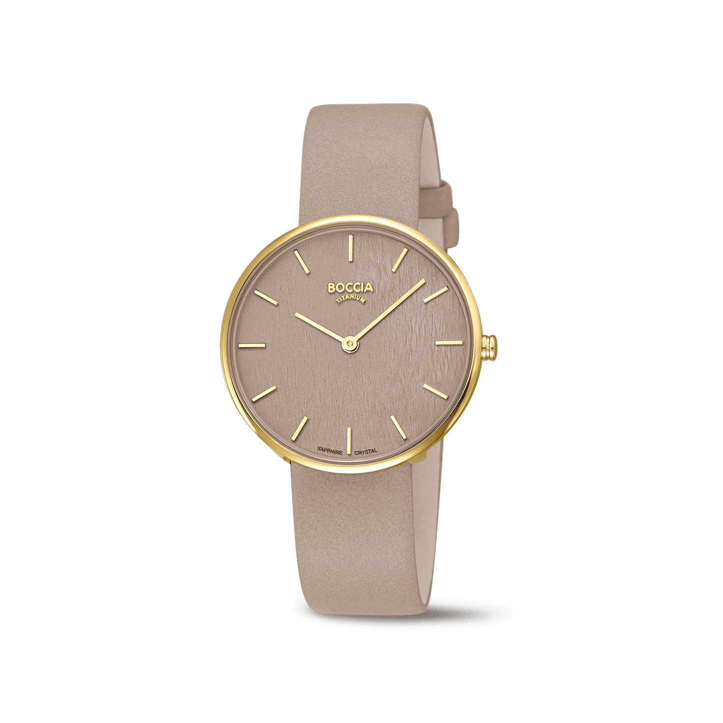 Boccia Trend 3387-03 Damen Armbanduhr Rot/Goldfarben • Saphirglas • Titan-Gehäuse goldplattiert, Bild 2