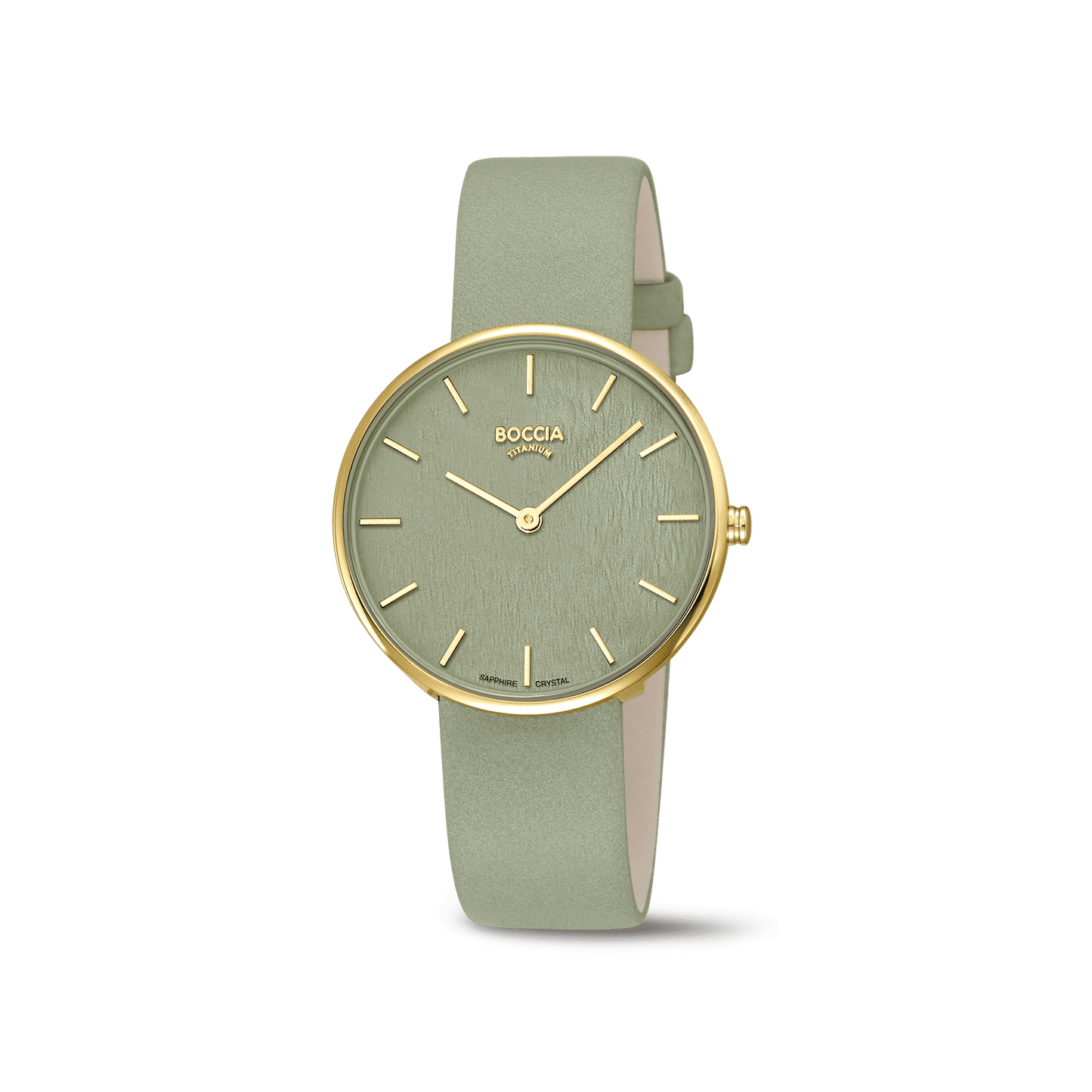 Boccia Trend 3387-03 Damen Armbanduhr Rot/Goldfarben • Saphirglas • Titan-Gehäuse goldplattiert, Bild 3
