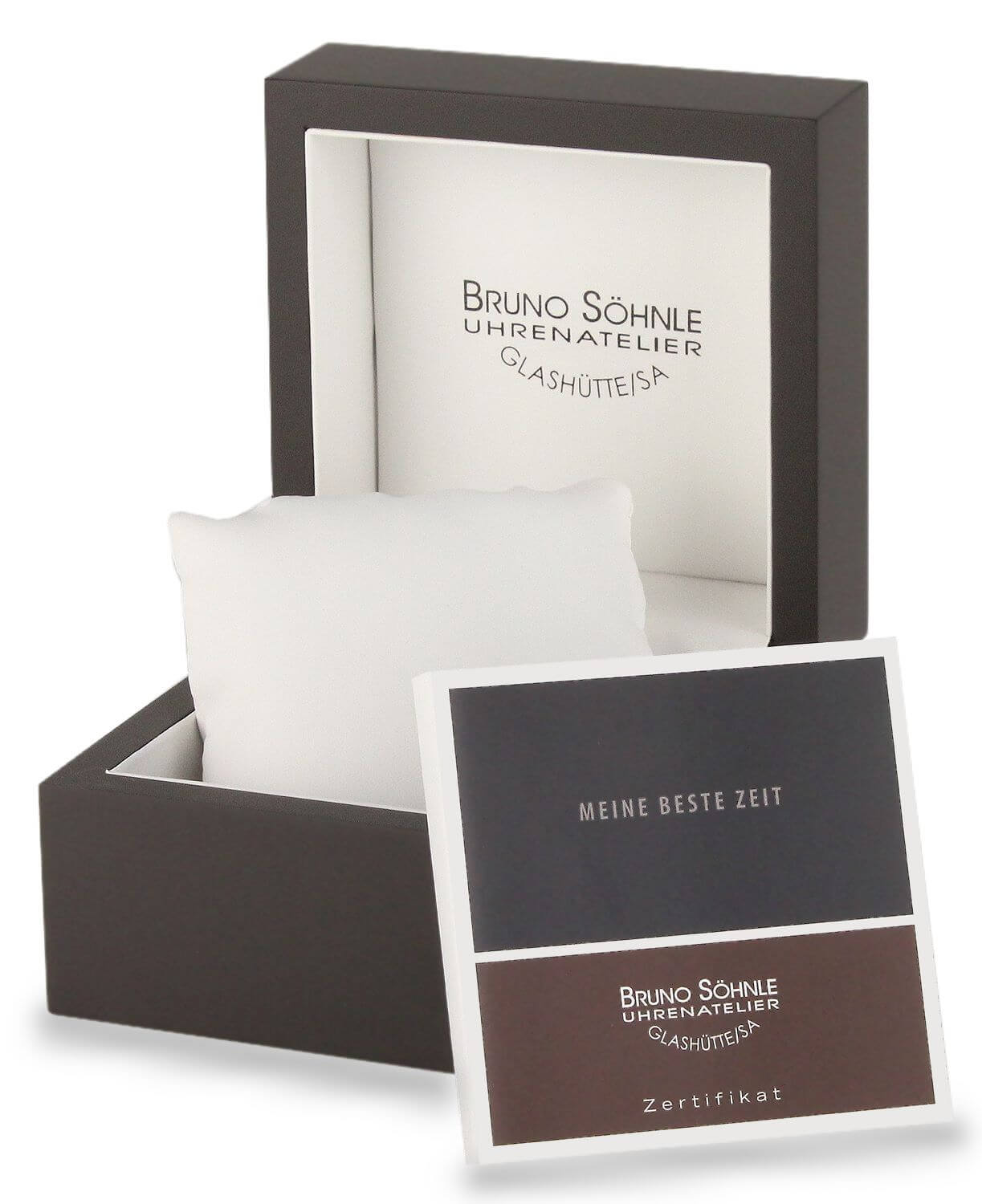 Uhr-Verpackung mit Geschenkbox und Zertifikat, Bruno Söhnle Uhrenatelier