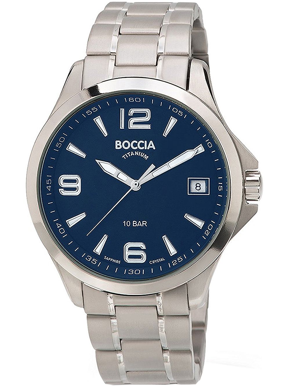 Boccia Titanium 3591-03 Herrenuhr Silber • Saphirglas • 10 ATM wasserdicht