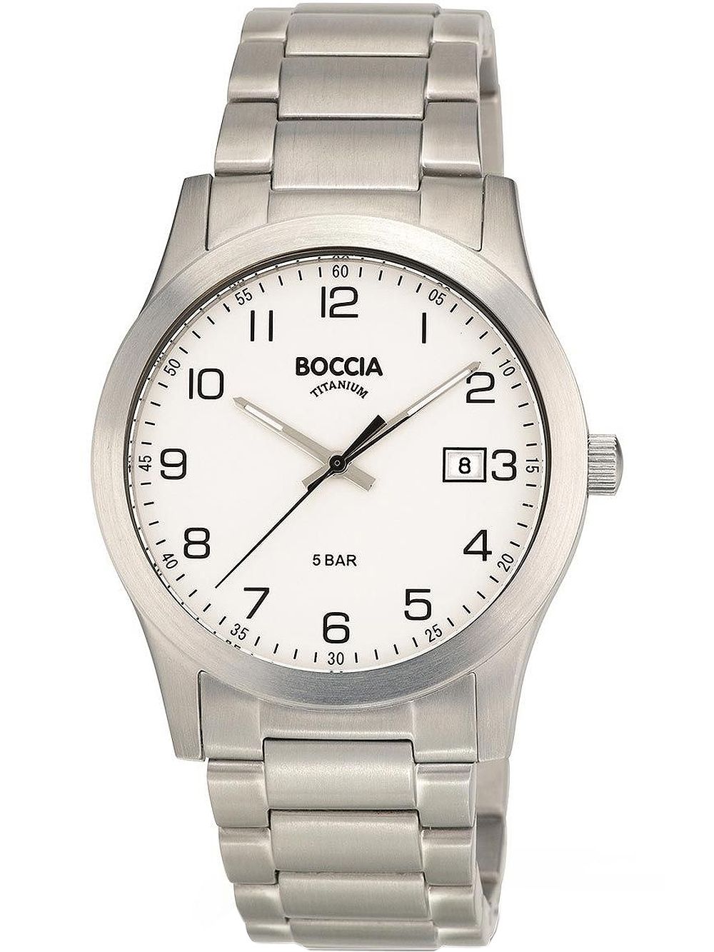 Boccia 3619-01 Herren Armbanduhr Silber • Titangehäuse • Mineralglas