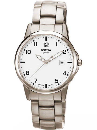 Boccia Titanium 3625-03 Herren Armbanduhr Silber • Saphirglas • Titanarmband